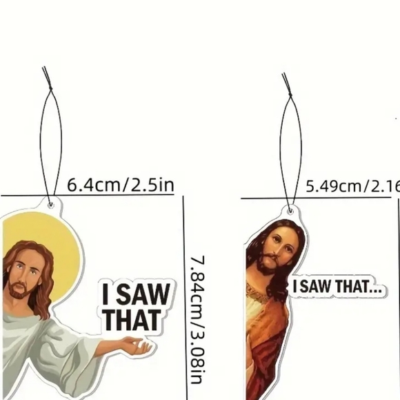 New 4 Pc I Saw That Jesus Air Fresheners - Picture 4 of 6